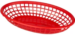 Tischkorb rot, PE, oval - 23,5x15x4,5cm
