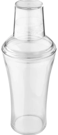 3-tlg. Cocktail Shaker, transparent - Kunststoff (600ml)