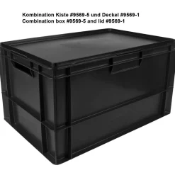 Transportkiste Euronorm schwarz - 60x40x32cm