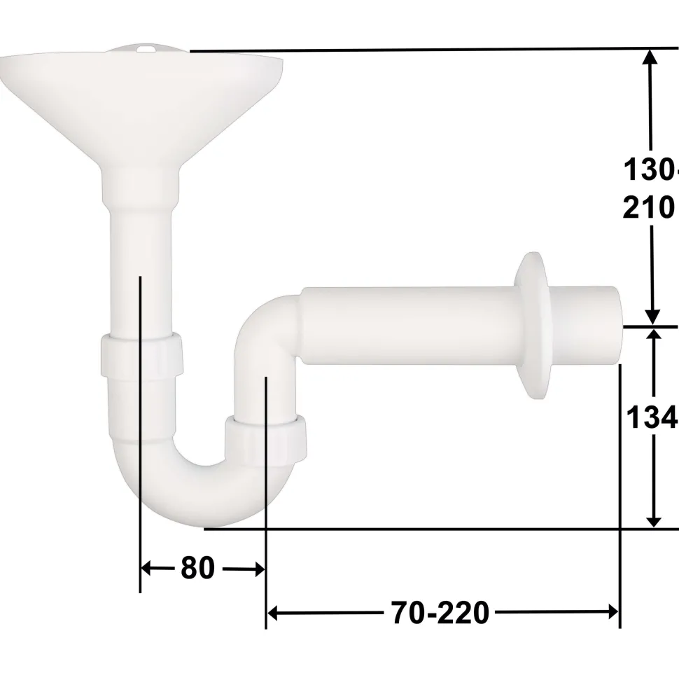 Trichtersiphon DN50 PP weis