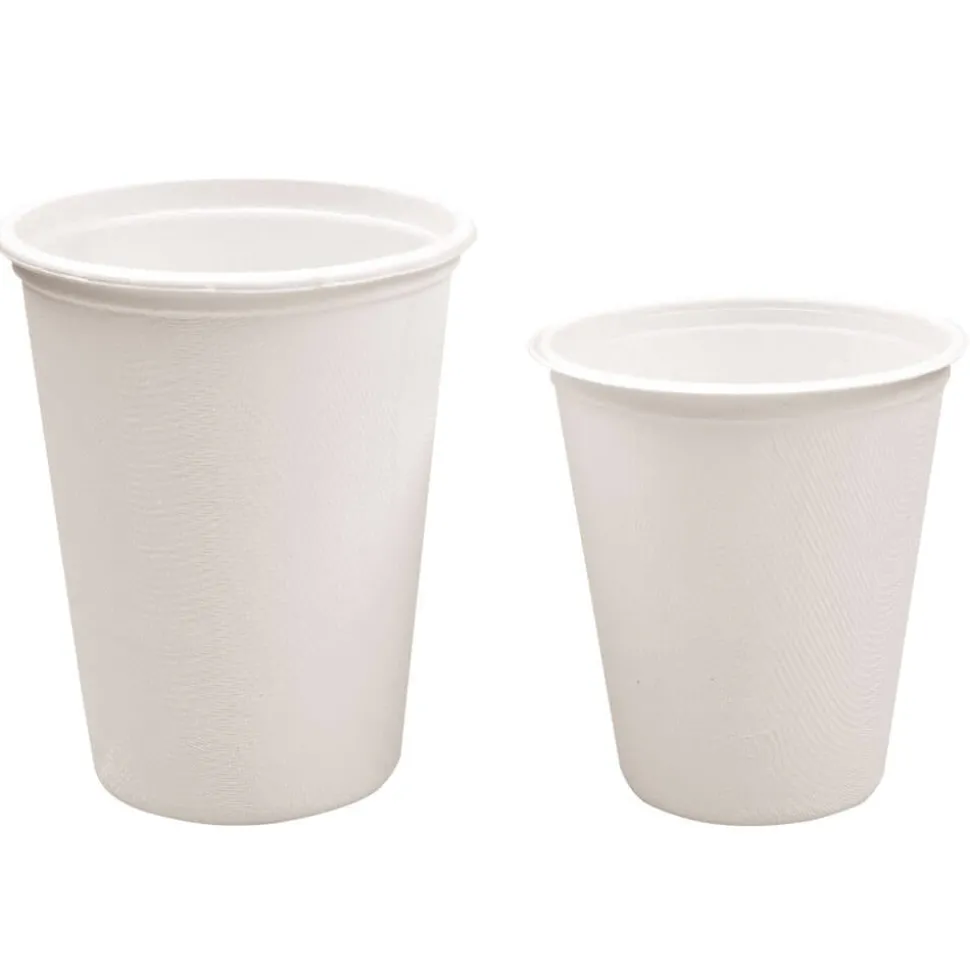 Trinkbecherdeckel Zuckerrohr, weiß - 8cm (50 Stk.)