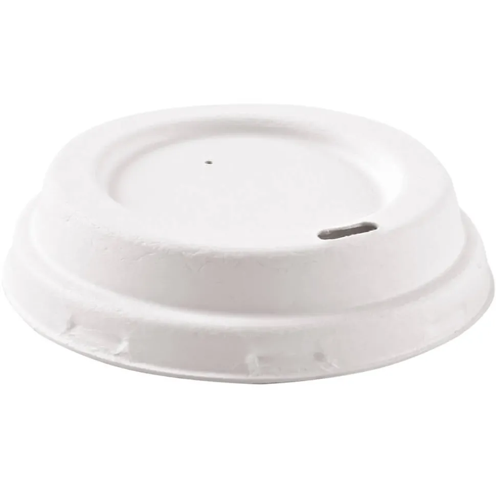 Trinkbecherdeckel Zuckerrohr, weiß - 8cm (50 Stk.)