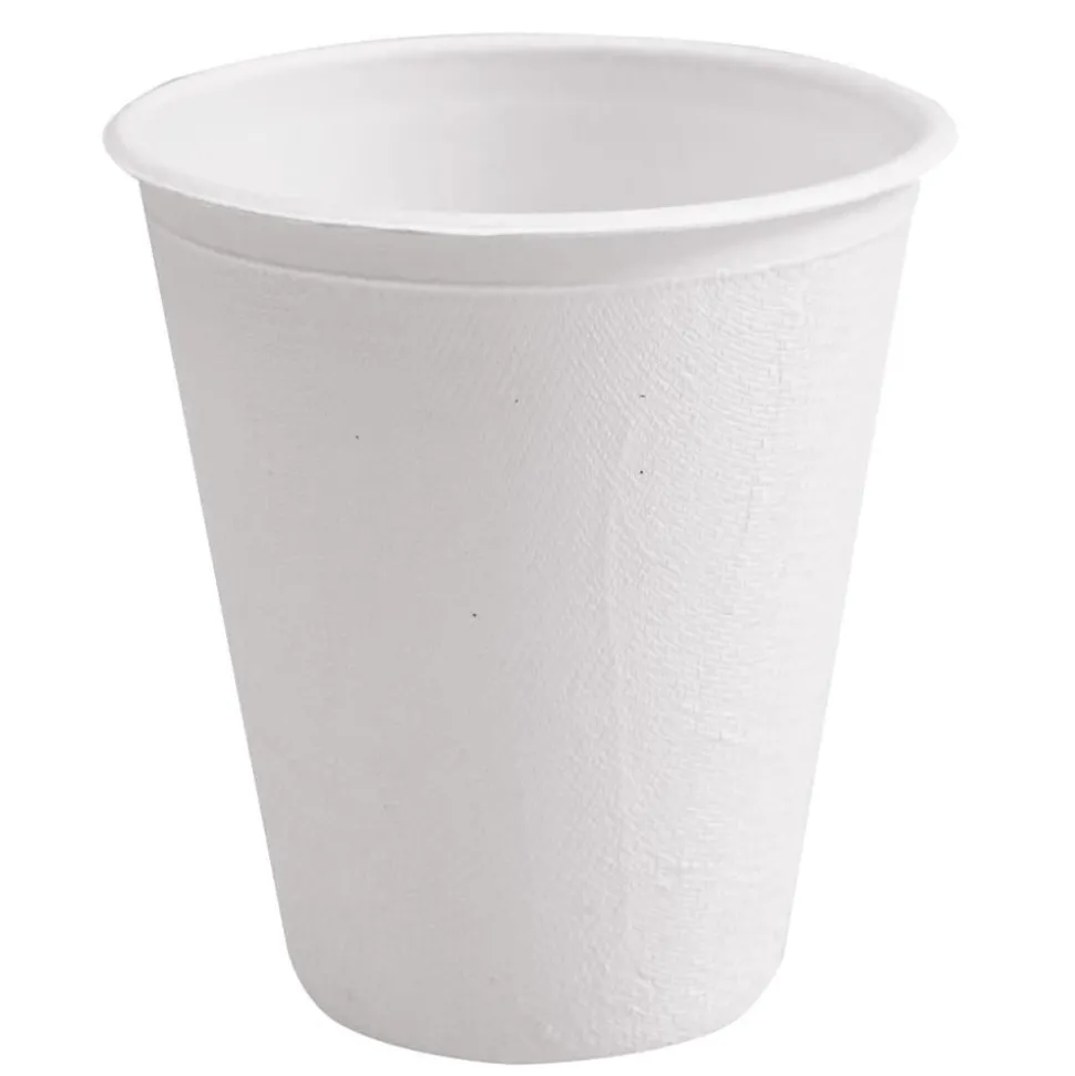 Trinkbecherdeckel Zuckerrohr, weiß - 8cm (50 Stk.)