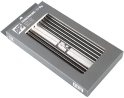 Trinkhalme, Edelstahl (8x215mm), schwarz GMB - 10 Stk.-Set mit Reinigungsbürste