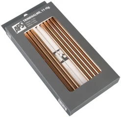 Trinkhalme, Edelstahl (8x215mm), kupferfarben - 10 Stk.-Set mit Reinigungsbürste