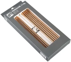 Trinkhalme, Edelstahl (6x215mm), kupferfarben - 10 Stk.-Set mit Reinigungsbürste