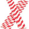 Trinkhalme, Papier (6x195mm) - rot-weiß gestreift (100 Stk.)