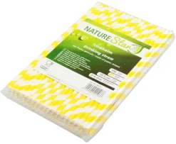 Trinkhalme, Papier (6x195mm), Streifen (gelb-weiß) - 100 Stk.