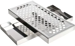 Tropfblech, eckig, Kreuzmuster - Edelstahl