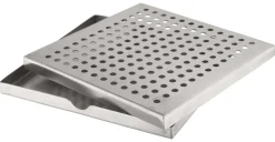 Tropfblech, Edelstahl, runde Lochung, Prime Bar - 14x14x1cm