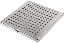 Tropfblech, Edelstahl, runde Lochung, Prime Bar - 14x14x1cm