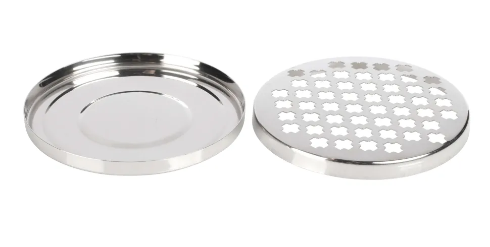 Tropfblech, rund, Kreuzmuster - Edelstahl