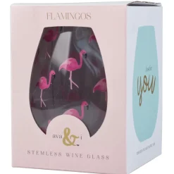 Weinglas ohne Stiel, Flamingos - 590ml (1 Stk.)