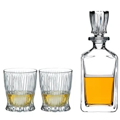 Whisky Set Fire, Riedel - 2 Tumbler + Whiskykaraffe