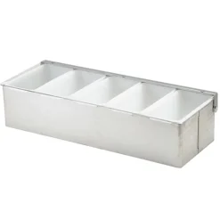 Zutatenbehälter Edelstahl - 5 Fächer (37x14x9 cm)