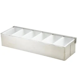 Zutatenbehälter Edelstahl - 6 Fächer (44,3x14x9 cm)