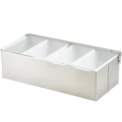 Zutatenbehälter Edelstahl - 4 Fächer (29,5x14x9 cm)