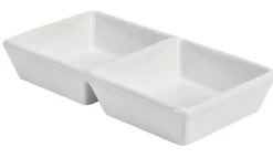 Zweigeteilte Schale, Porzellan, weiß (4 Stk.)