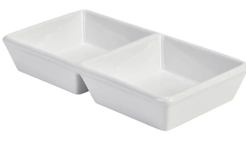 Zweigeteilte Schale, Porzellan, weiß (4 Stk.)